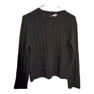𝅺GRAY/BLACK Alpaca and Wool Blend Sweater
